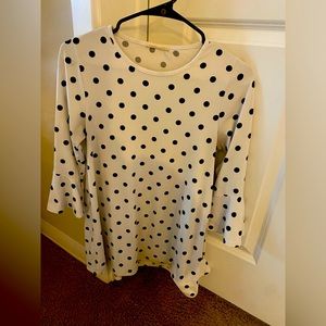 First look women’s long sleeve polka dot top size small